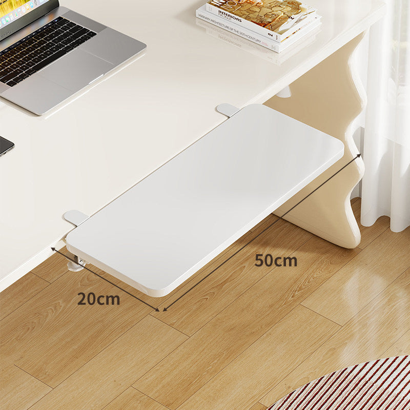 Plateforme coulissante sous bureau en bambou pour clavier et souris avec fixation par pince