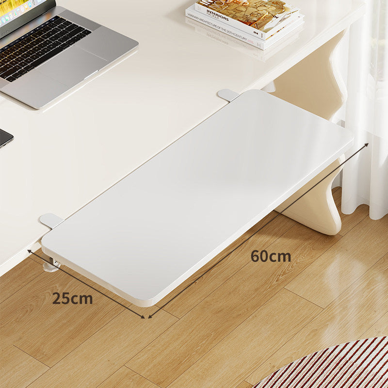 Plateforme coulissante sous bureau en bambou pour clavier et souris avec fixation par pince