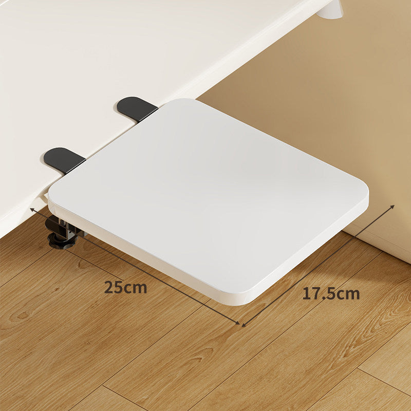 Plateforme coulissante sous bureau en bambou pour clavier et souris avec fixation par pince