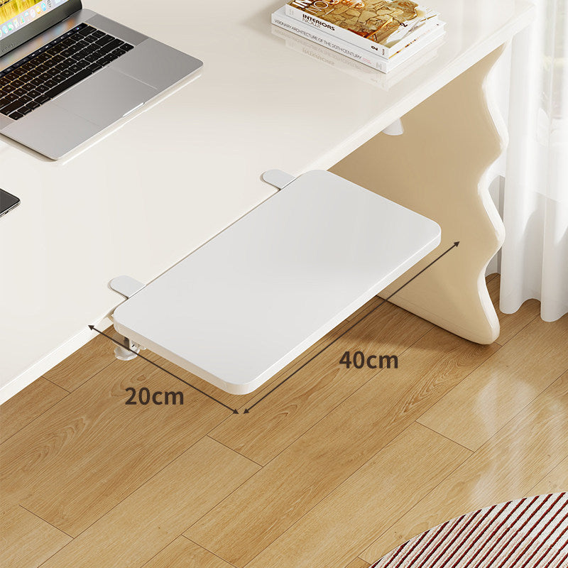 Plateforme coulissante sous bureau en bambou pour clavier et souris avec fixation par pince