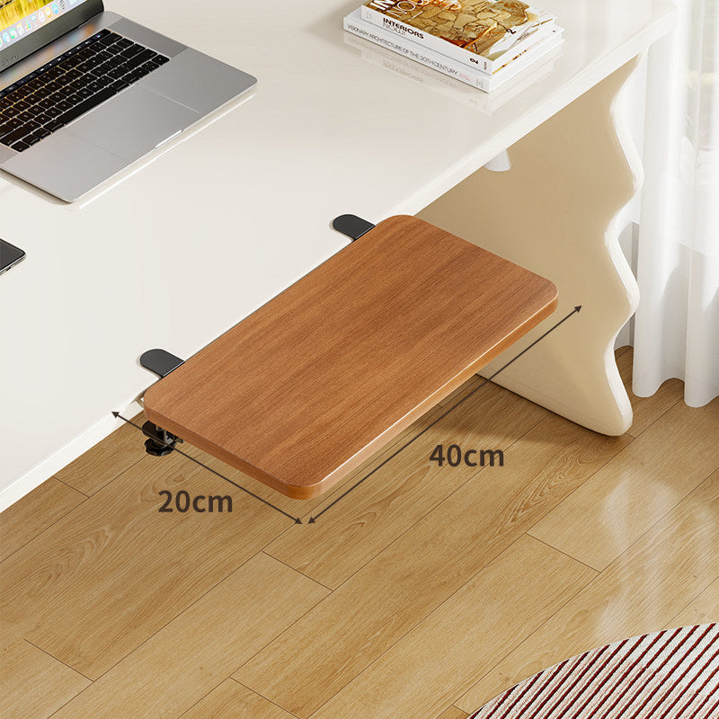 Plateforme coulissante sous bureau en bambou pour clavier et souris avec fixation par pince