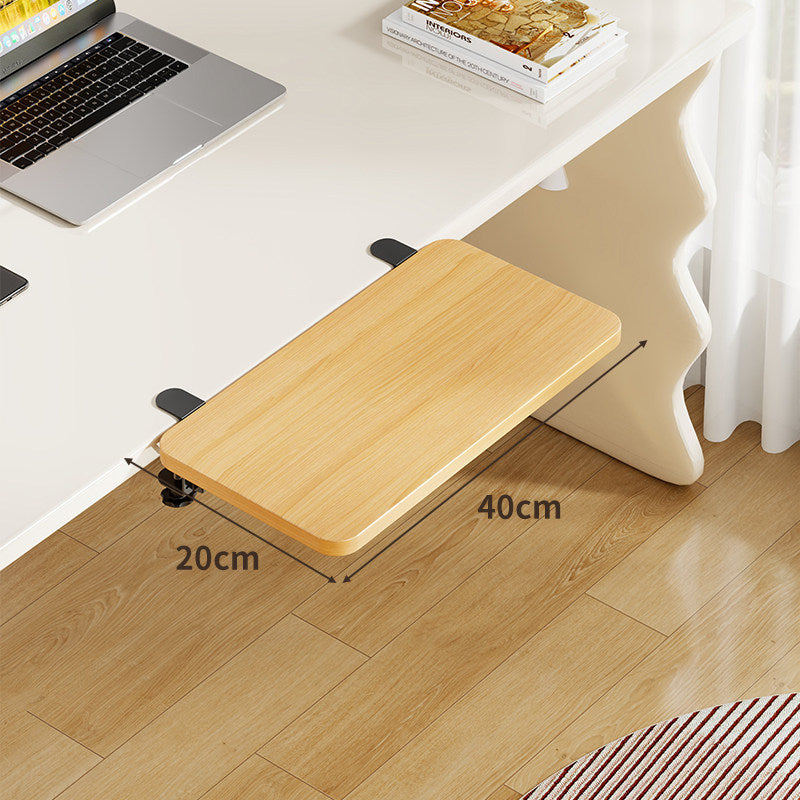 Plateforme coulissante sous bureau en bambou pour clavier et souris avec fixation par pince
