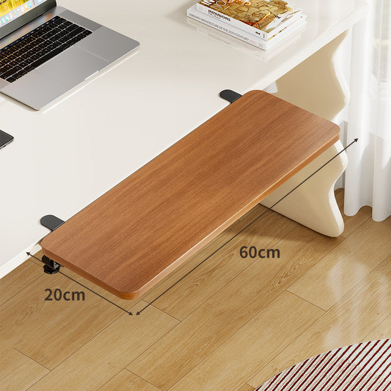 Plateforme coulissante sous bureau en bambou pour clavier et souris avec fixation par pince