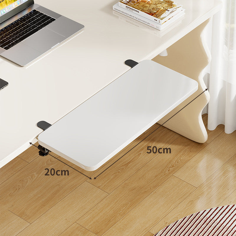 Plateforme coulissante sous bureau en bambou pour clavier et souris avec fixation par pince