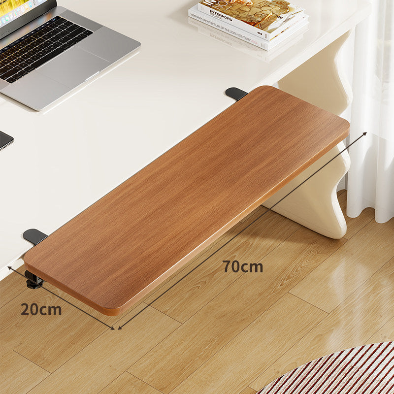 Plateforme coulissante sous bureau en bambou pour clavier et souris avec fixation par pince