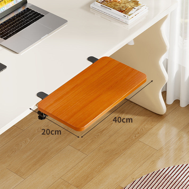 Plateforme coulissante sous bureau en bambou pour clavier et souris avec fixation par pince