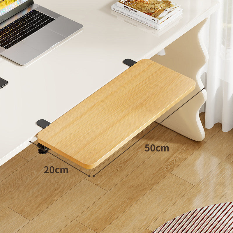 Plateforme coulissante sous bureau en bambou pour clavier et souris avec fixation par pince