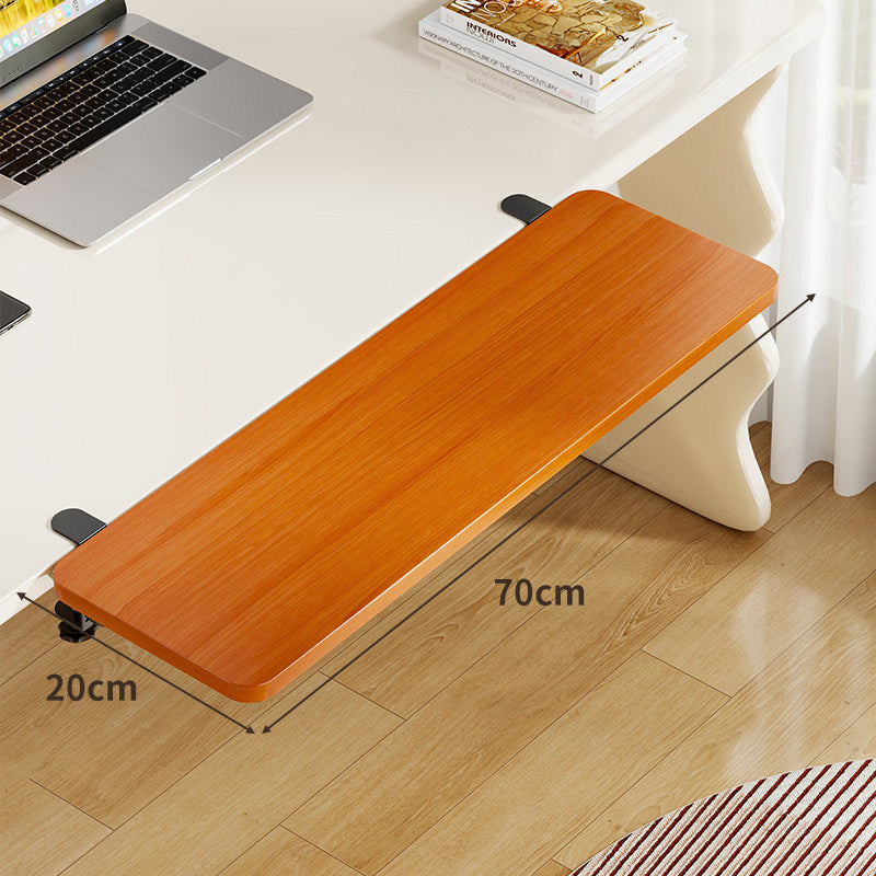 Plateforme coulissante sous bureau en bambou pour clavier et souris avec fixation par pince