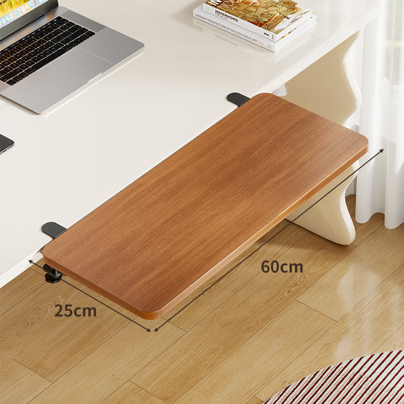 Plateforme coulissante sous bureau en bambou pour clavier et souris avec fixation par pince