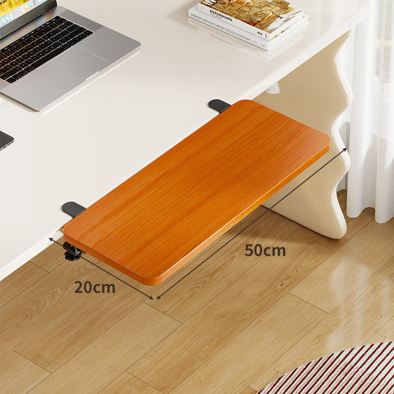 Plateforme coulissante sous bureau en bambou pour clavier et souris avec fixation par pince