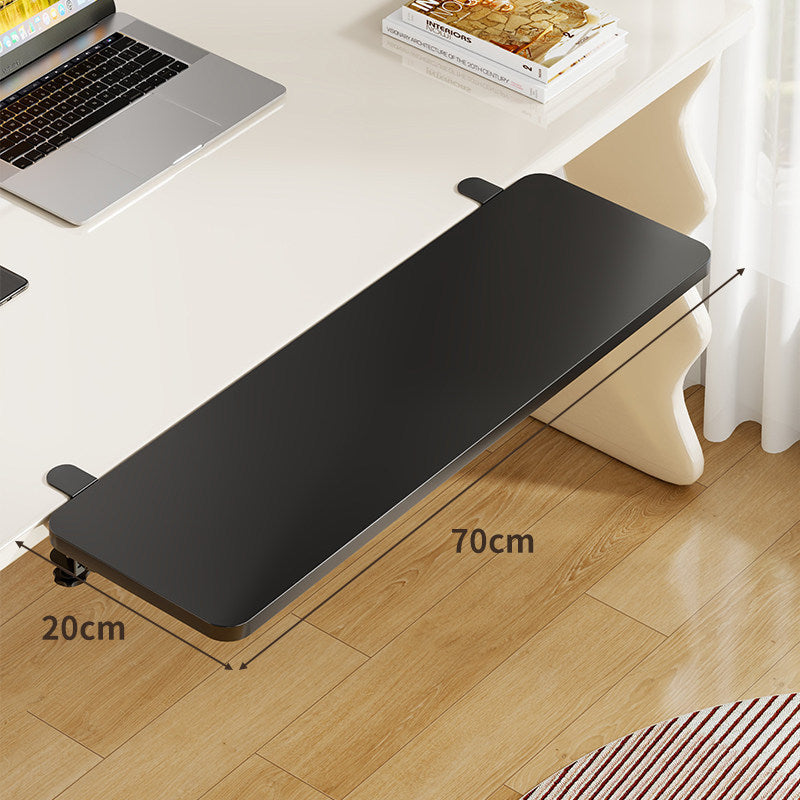 Plateforme coulissante sous bureau en bambou pour clavier et souris avec fixation par pince