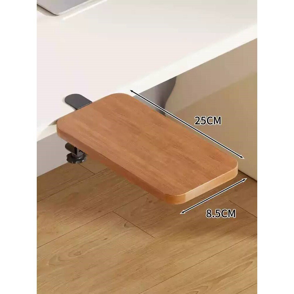 Plateforme coulissante sous bureau en bambou pour clavier et souris avec fixation par pince