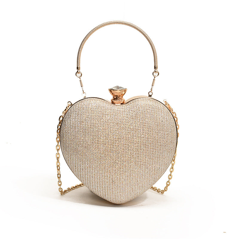 Pochette de soirée glamour en forme de cœur