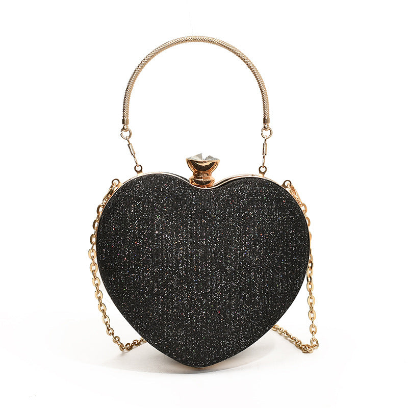 Pochette de soirée glamour en forme de cœur