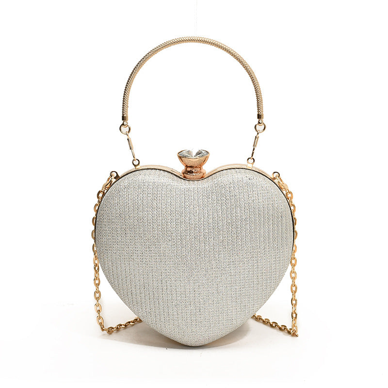Pochette de soirée glamour en forme de cœur