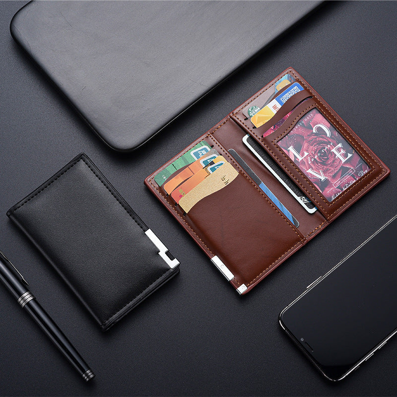 Porte-cartes en cuir véritable avec blocage RFID
