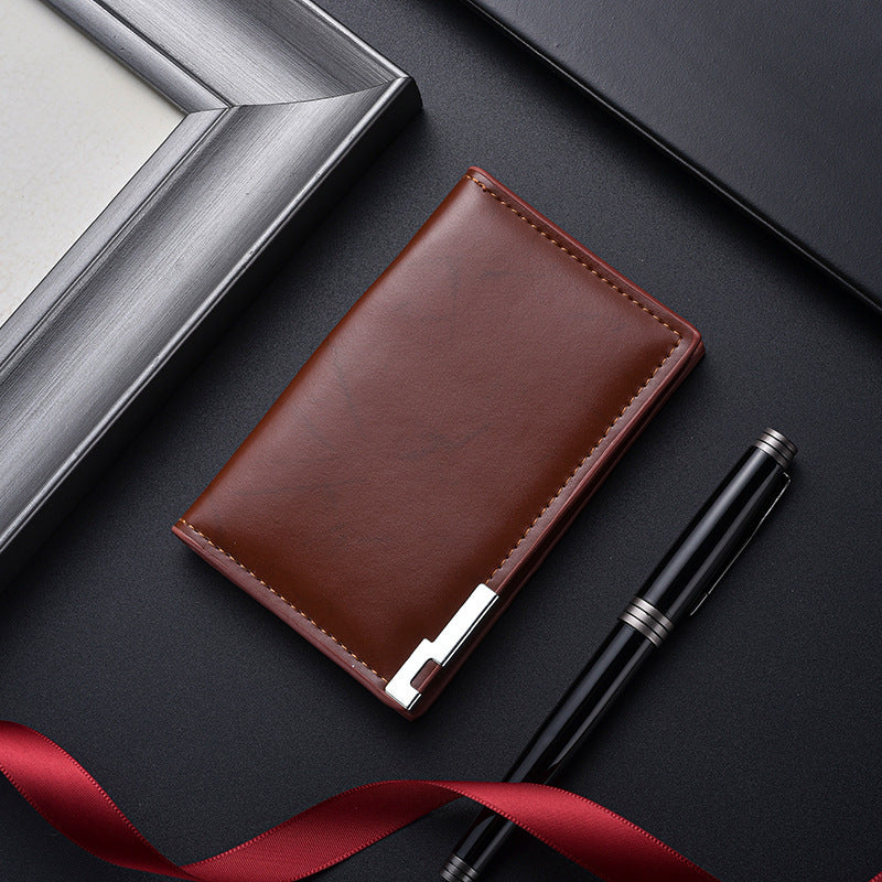 Porte-cartes en cuir véritable avec blocage RFID