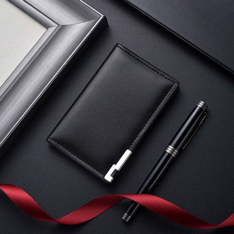 Porte-cartes en cuir véritable avec blocage RFID