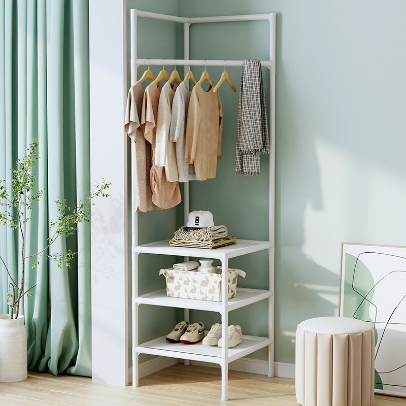 Porte-manteau d'angle sur pied pour entrée avec organiseur et rangement