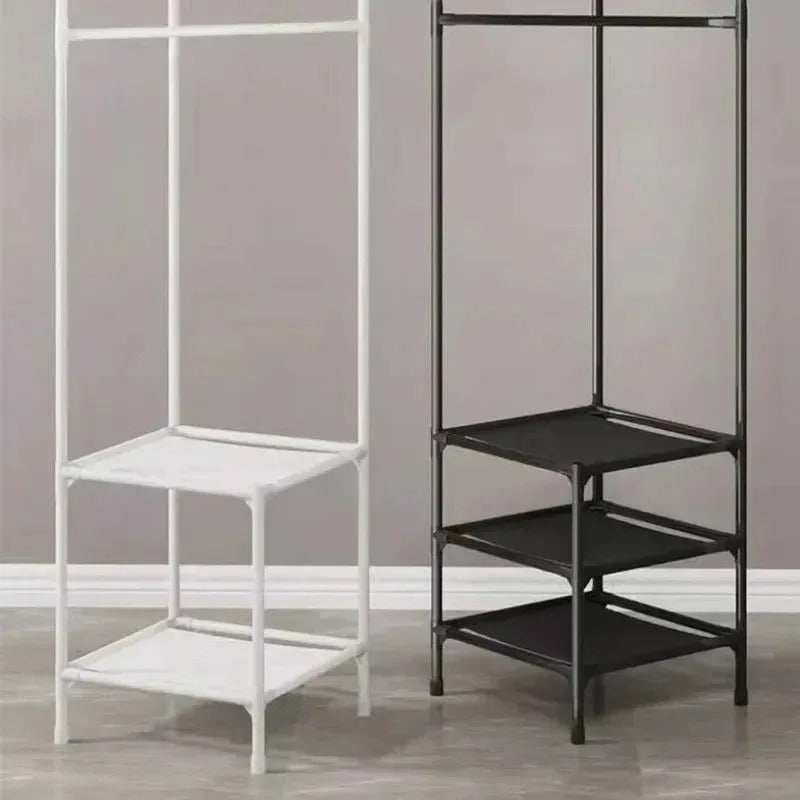 Porte-manteau d'angle sur pied pour entrée avec organiseur et rangement
