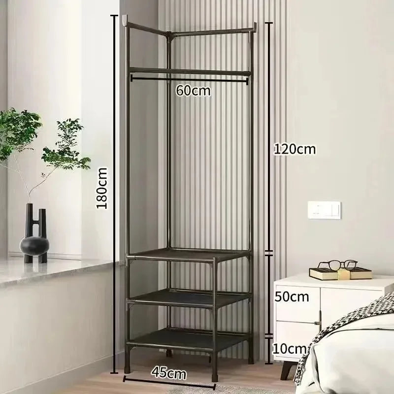 Porte-manteau d'angle sur pied pour entrée avec organiseur et rangement
