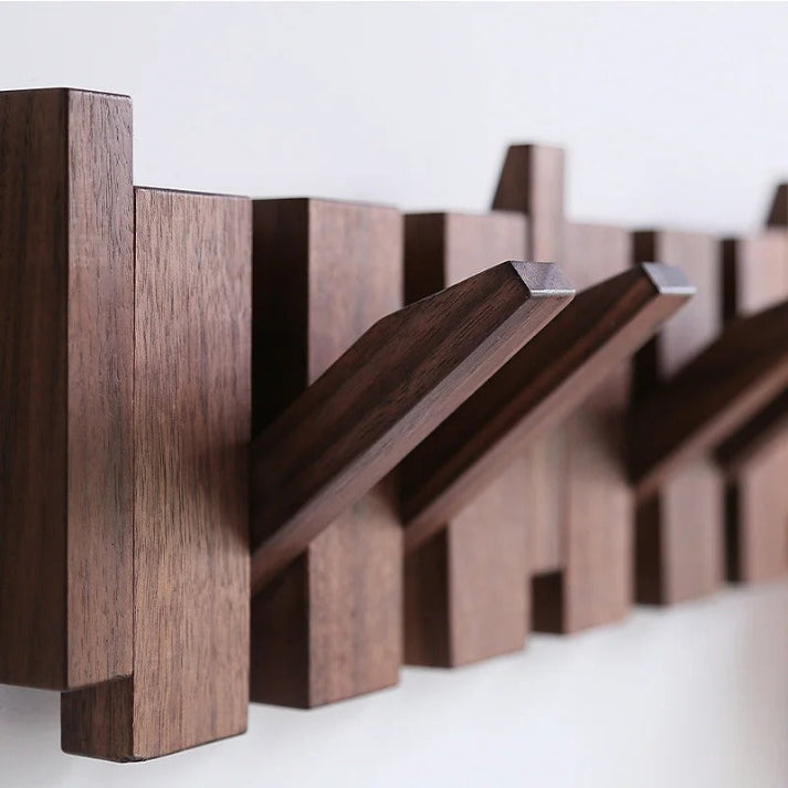 Porte-manteau piano, patères murales en bois en forme de touches de piano, crochets rabattables, noyer ou hêtre, 4, 6 ou
