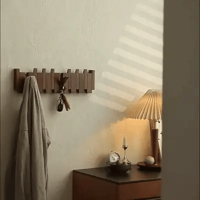 Porte-manteau piano, patères murales en bois en forme de touches de piano, crochets rabattables, noyer ou hêtre, 4, 6 ou