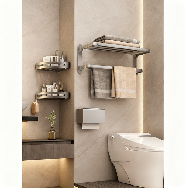Porte-serviettes mural en aluminium