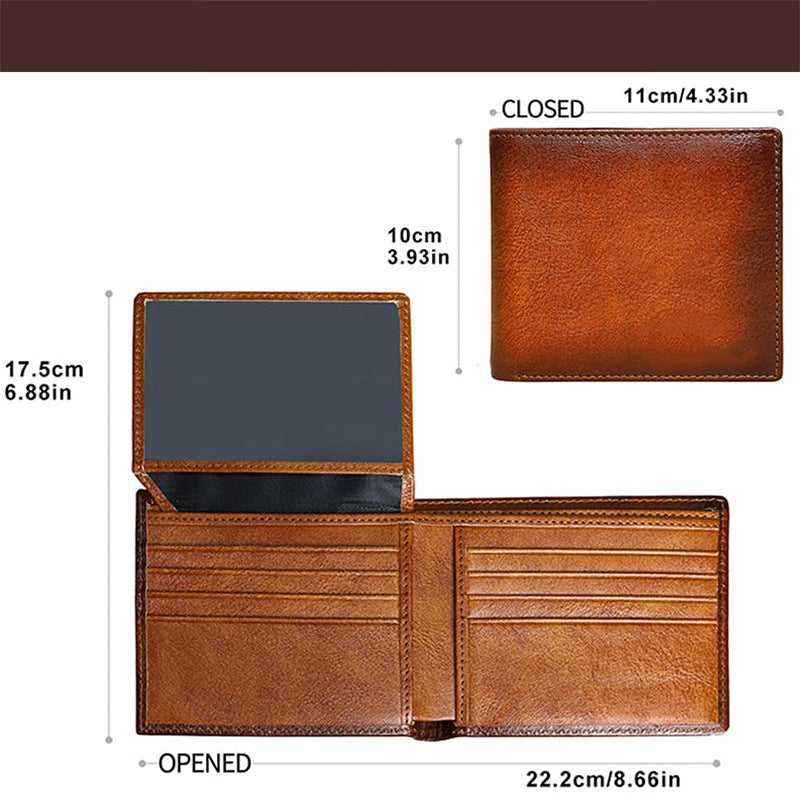 Portefeuille en cuir classique à trois volets