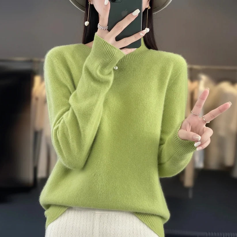 Pull col rond en cachemire pour femme - Style pullover