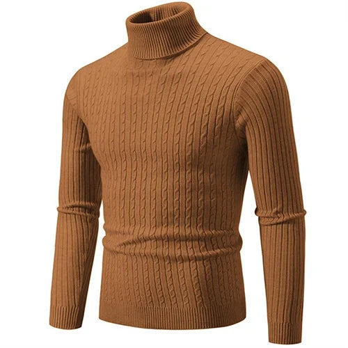 Pull col roulé côtelé pour homme - maille douce et coupe ajustée