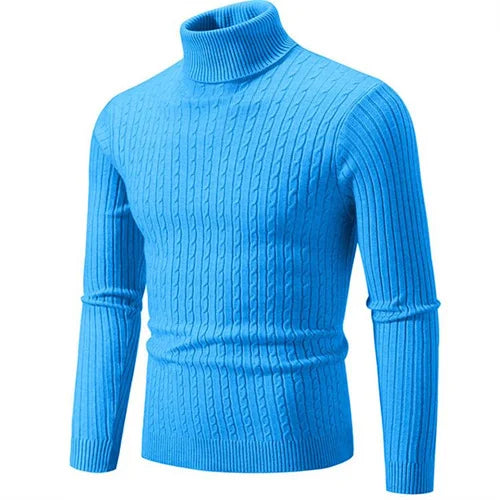 Pull col roulé côtelé pour homme - maille douce et coupe ajustée