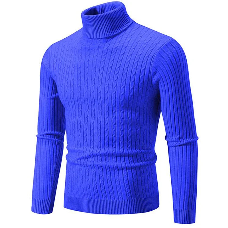 Pull col roulé côtelé pour homme - maille douce et coupe ajustée