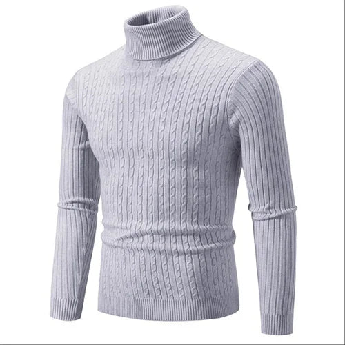 Pull col roulé côtelé pour homme - maille douce et coupe ajustée