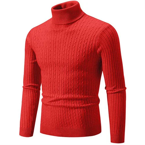 Pull col roulé côtelé pour homme - maille douce et coupe ajustée