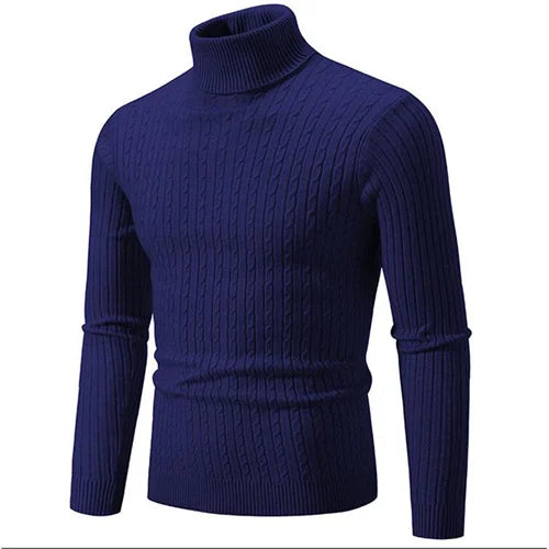 Pull col roulé côtelé pour homme - maille douce et coupe ajustée