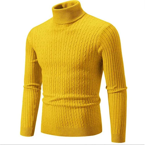 Pull col roulé côtelé pour homme - maille douce et coupe ajustée