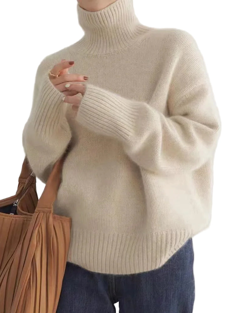 Pull col roulé en cachemire pour femme