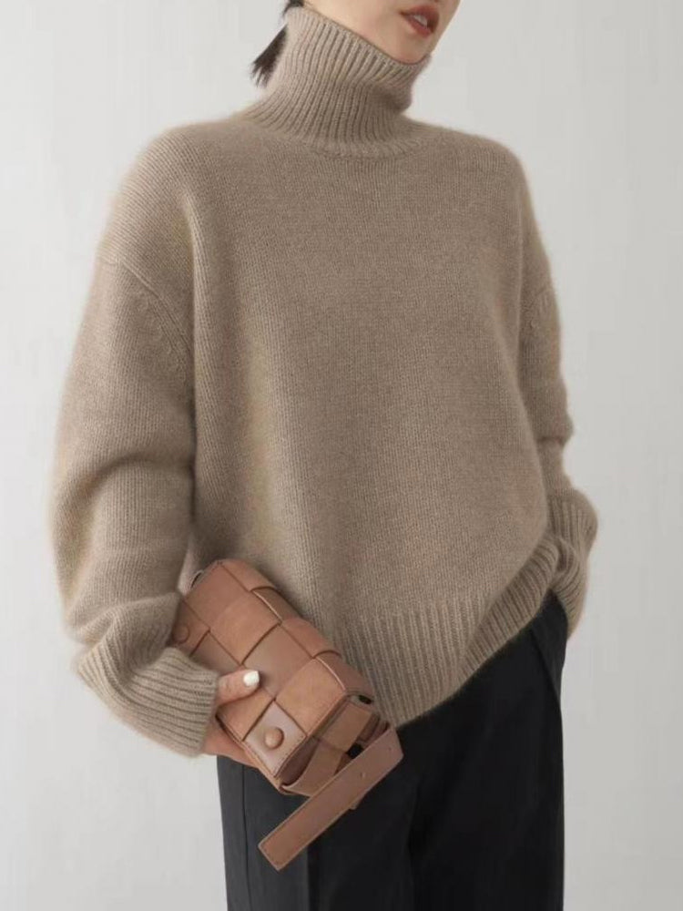 Pull col roulé en cachemire pour femme