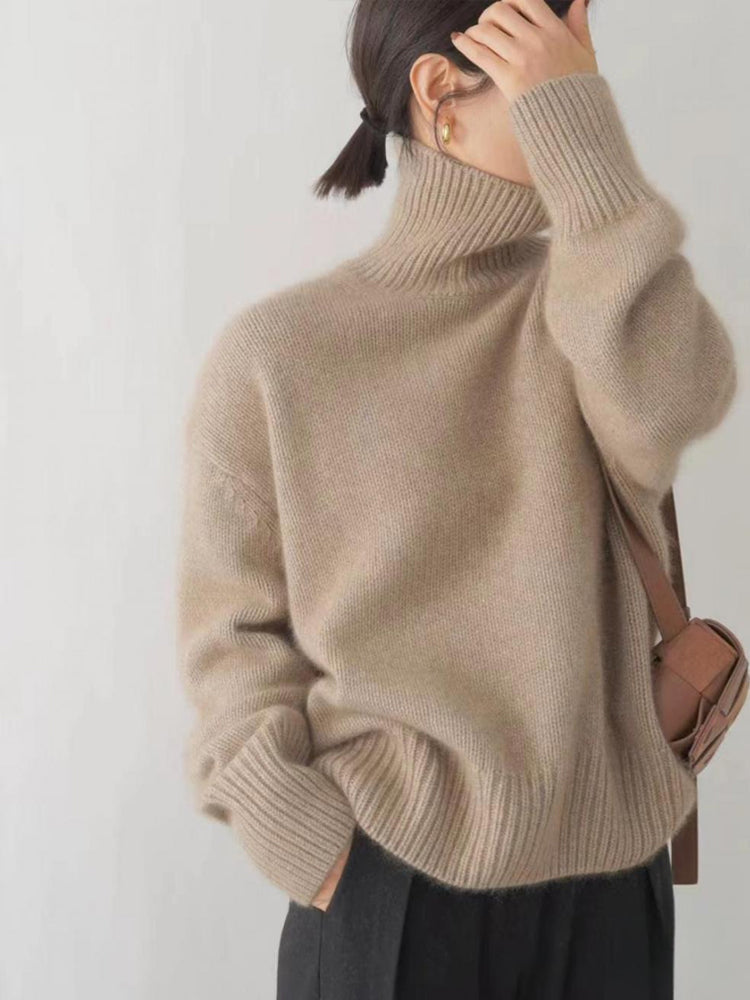 Pull col roulé en cachemire pour femme