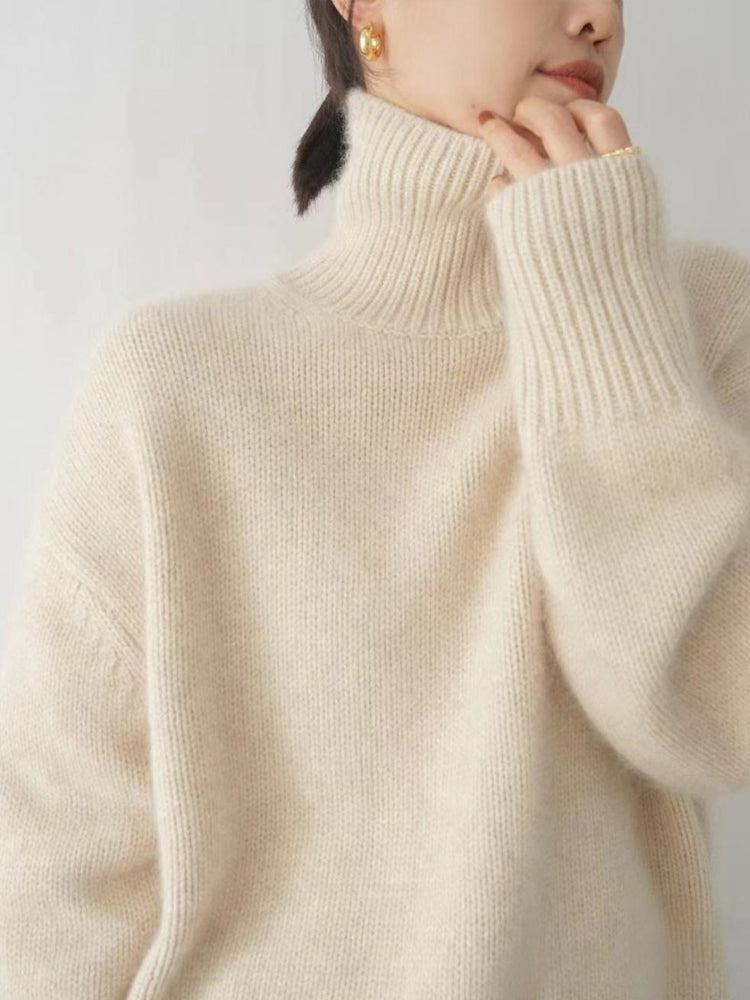 Pull col roulé en cachemire pour femme