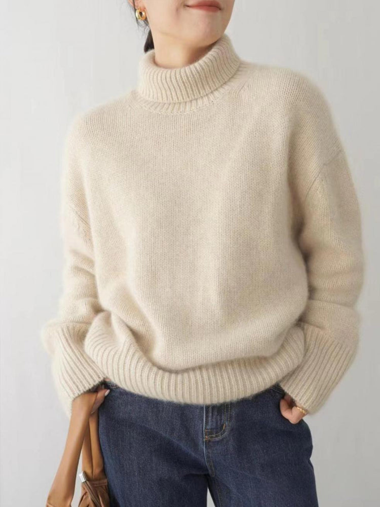Pull col roulé en cachemire pour femme