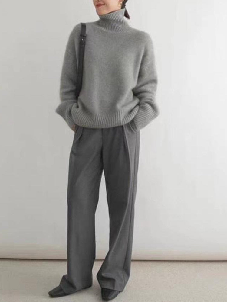 Pull col roulé en cachemire pour femme