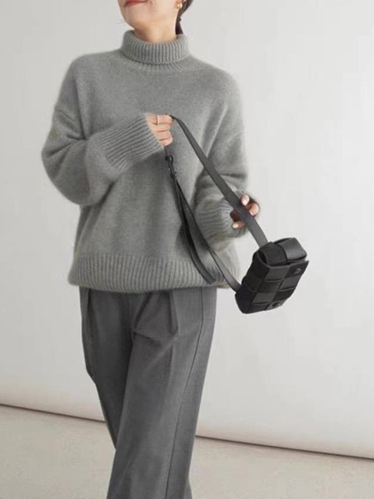 Pull col roulé en cachemire pour femme