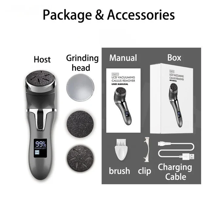 Râpe électrique professionnelle pour pieds rechargeable, IPX4, charge USB