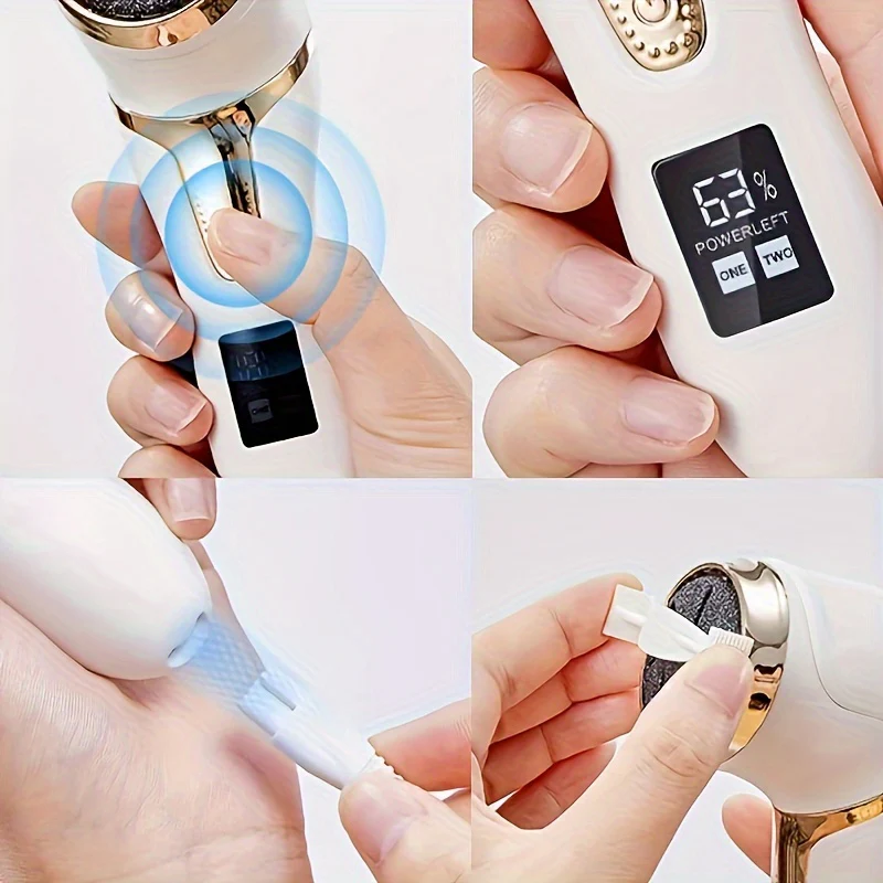 Râpe électrique professionnelle pour pieds rechargeable, IPX4, charge USB