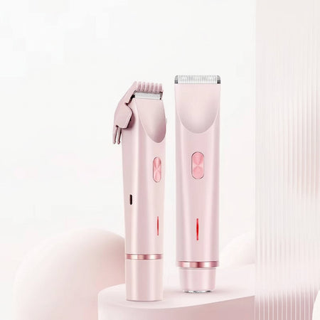 Rasoir électrique femme 2 en 1 avec tête rotative et tondeuse interchangeable, rechargeable USB-C, utilisation sèche et 