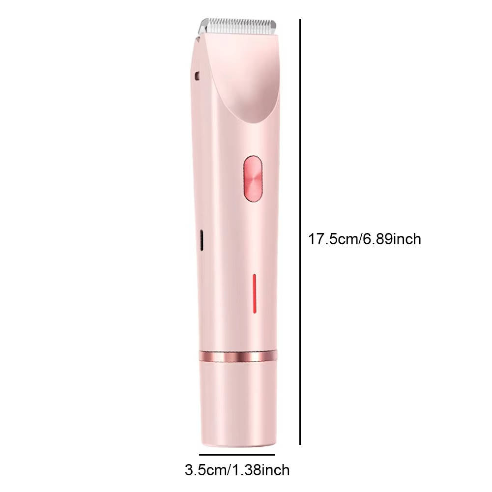 Rasoir électrique femme 2 en 1 avec tête rotative et tondeuse interchangeable, rechargeable USB-C, utilisation sèche et 