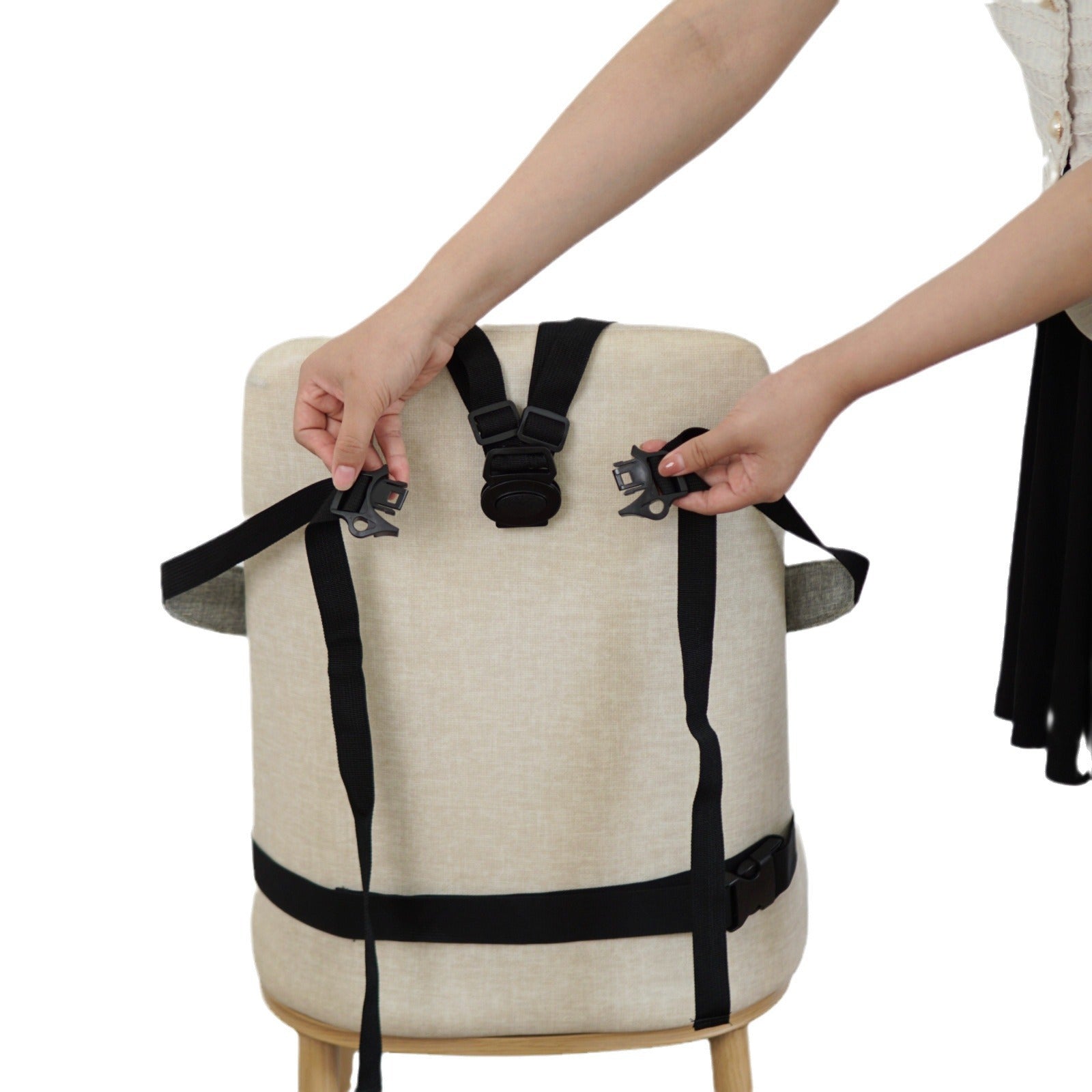 Rehausseur de chaise portable rembourré avec harnais de sécurité pour bébé