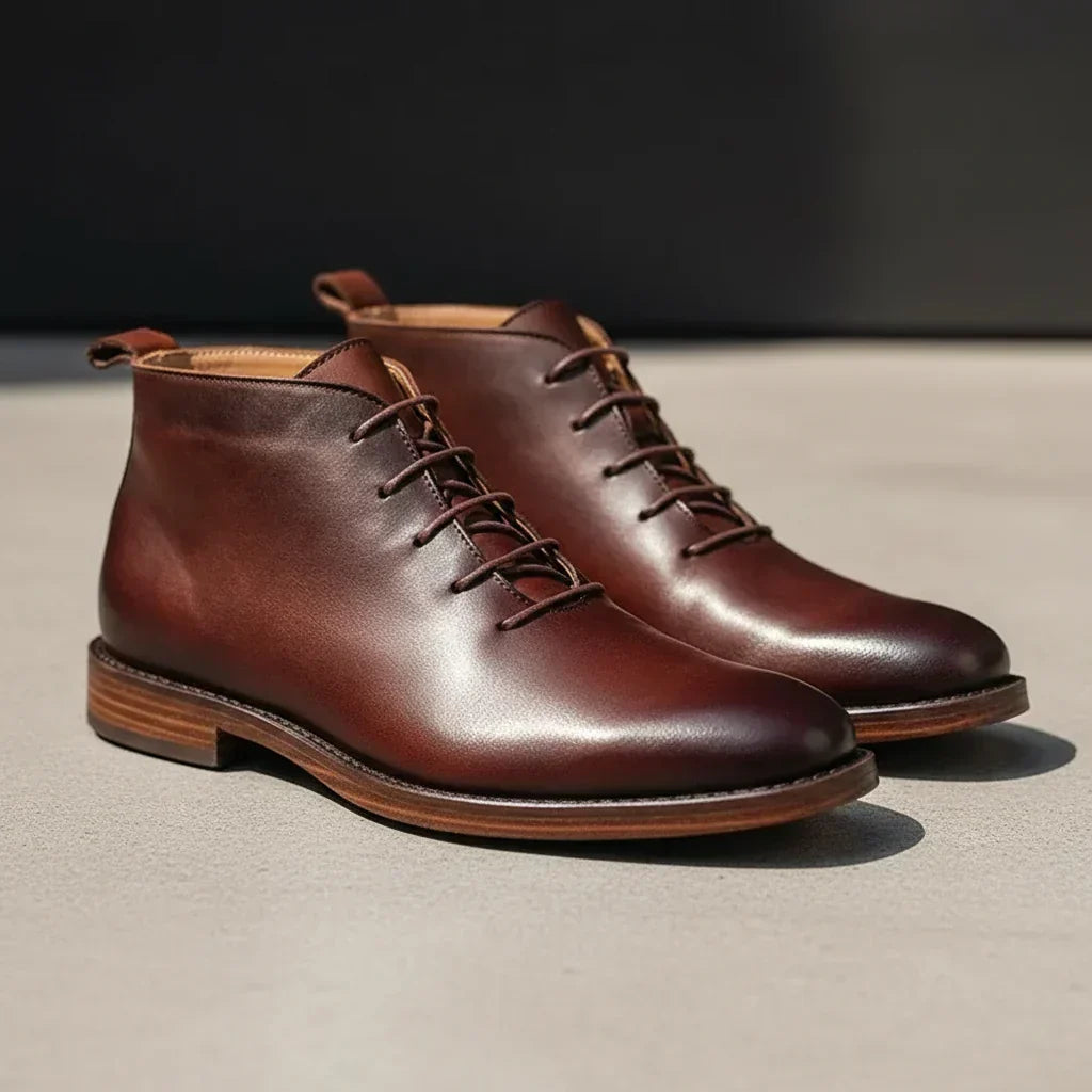 Robbin – Bottines en cuir véritable finition main pour homme